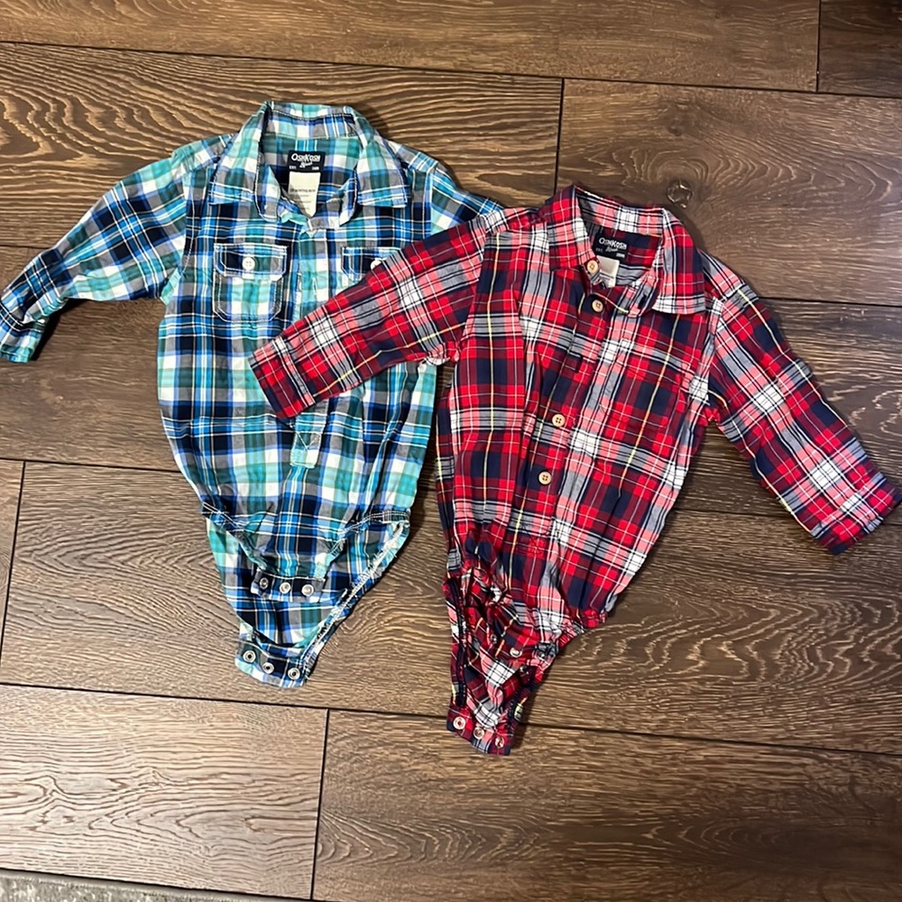 OshKosh Baby Plaid Shirts! 18 months EUC
